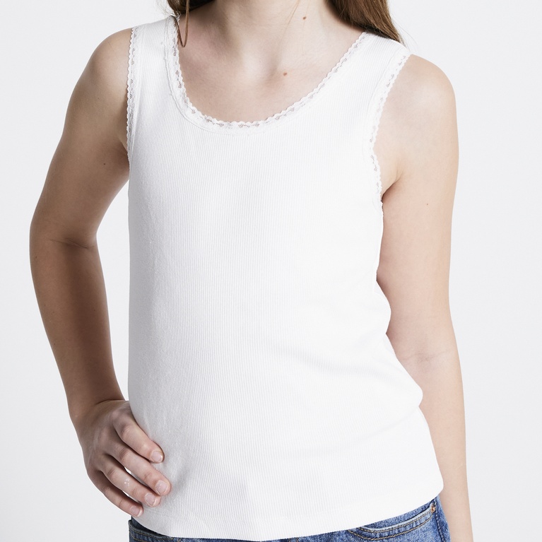 Ribbed tank top "Nalie" White